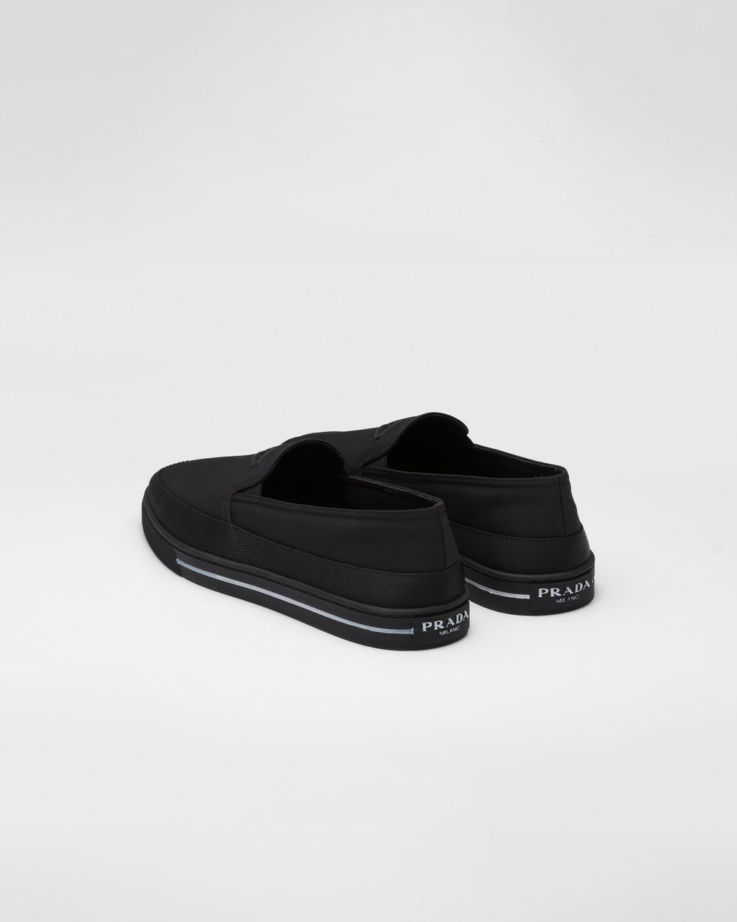 Prada Synthetic Nylon Slip-on Sneakers in Black for Men | Lyst