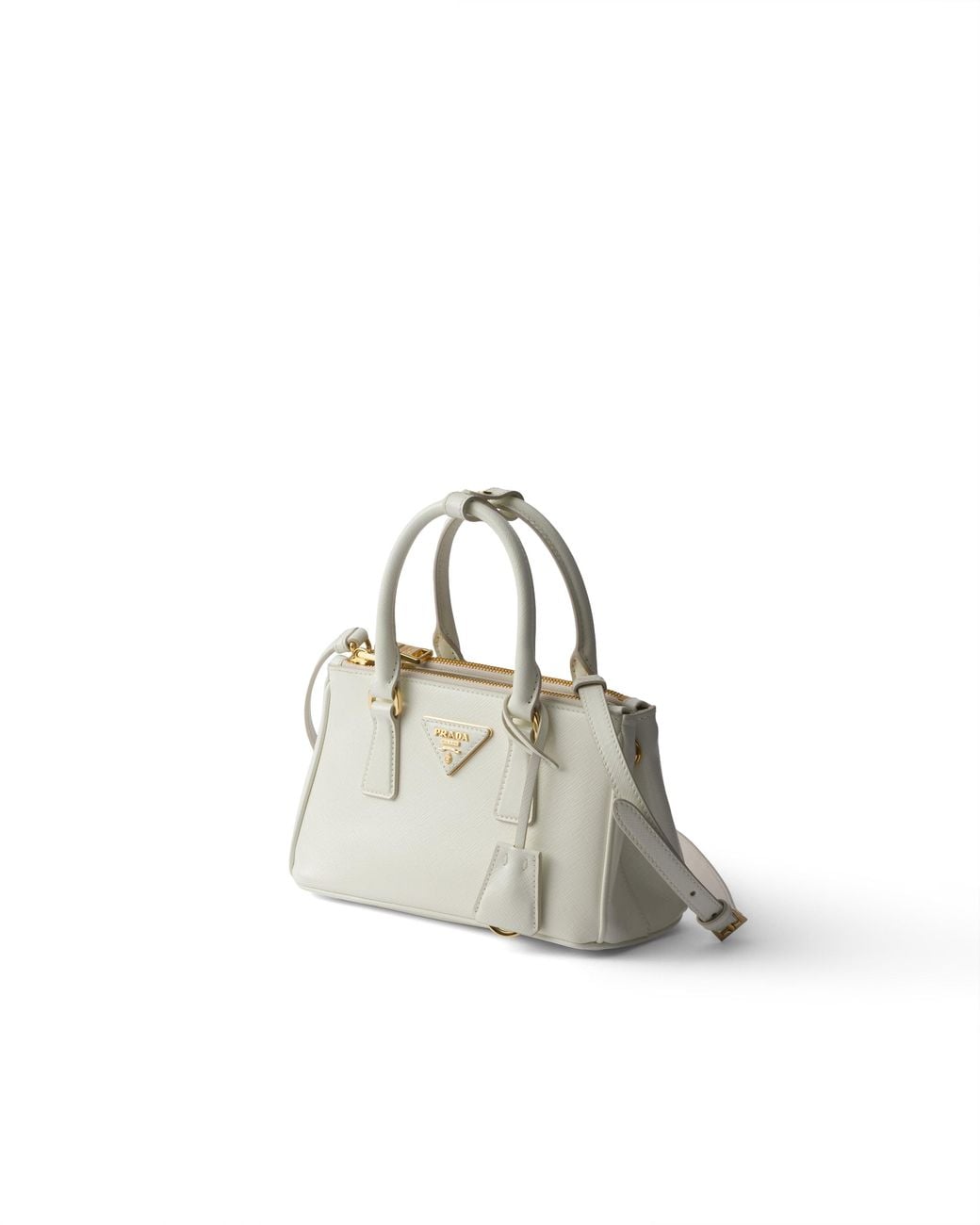Prada White Galleria Patent Saffiano Leather Mini-Bag
