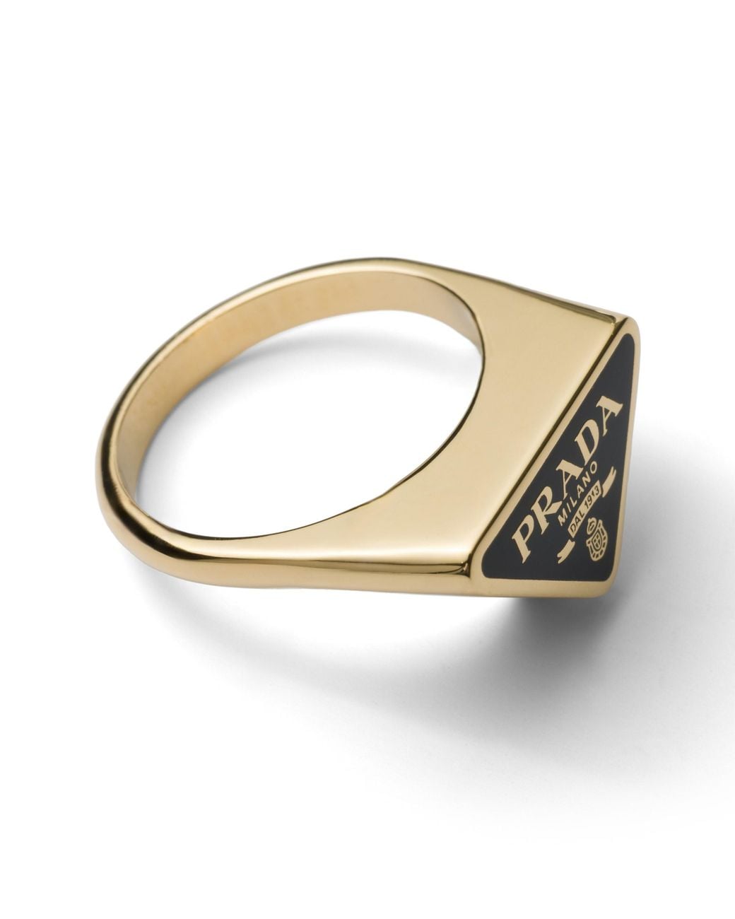 Prada White Enameled Metal Ring