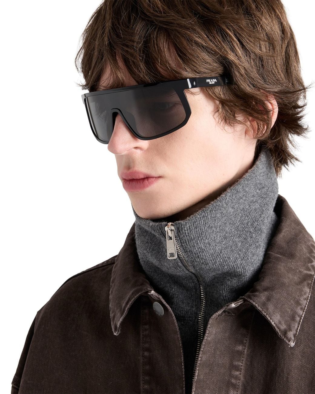 Prada Gray Sunglasses With The Logo for men