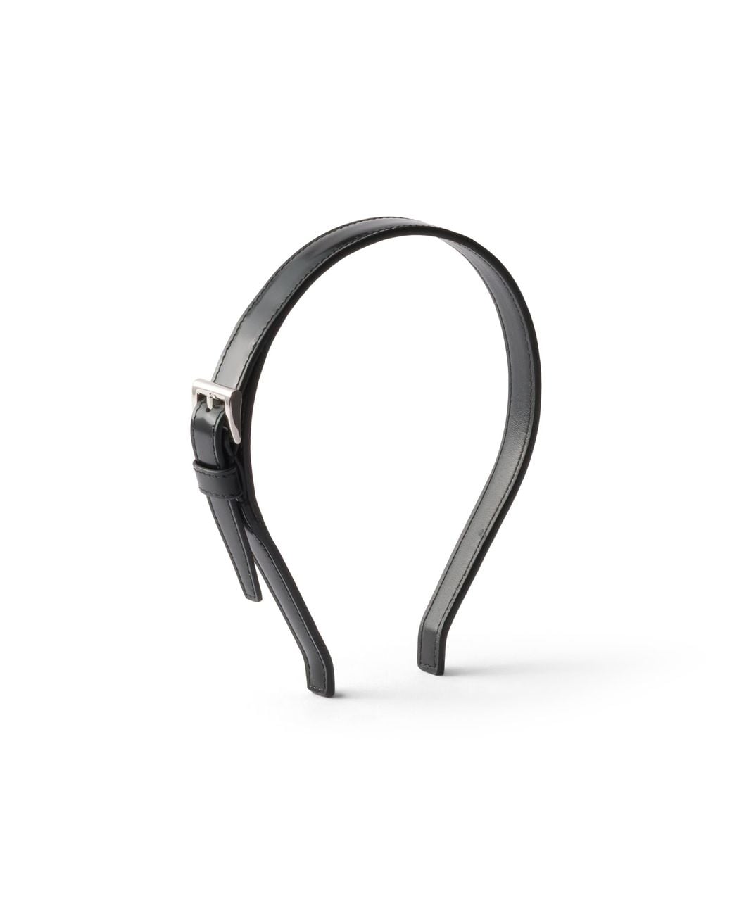 Prada Black Brushed Leather Headband