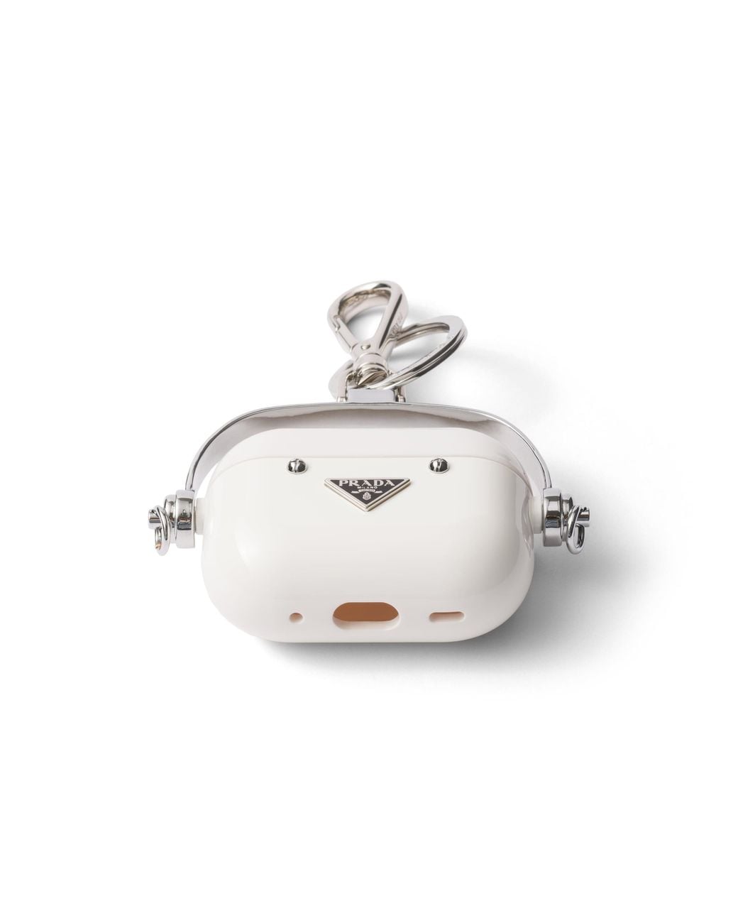 Prada White Airpods Pro 2 Case With Keychain for men
