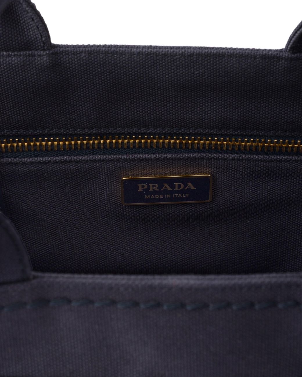 Prada Blue Jardinière Small Cotton Canvas Bag, Baltic