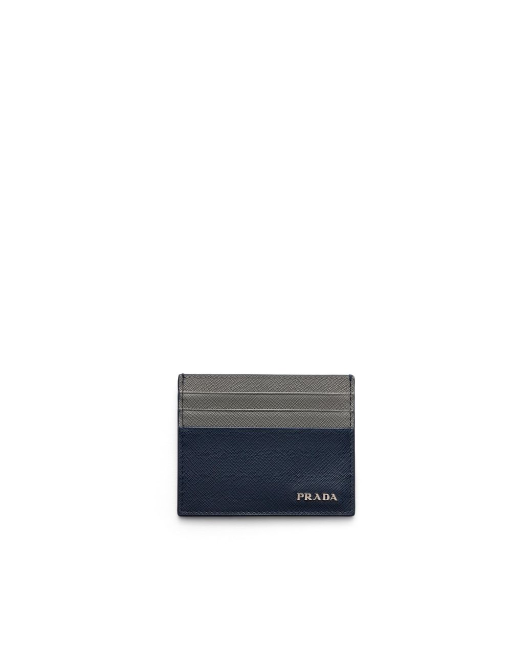 Prada Blue Saffiano Leather Card Holder for men