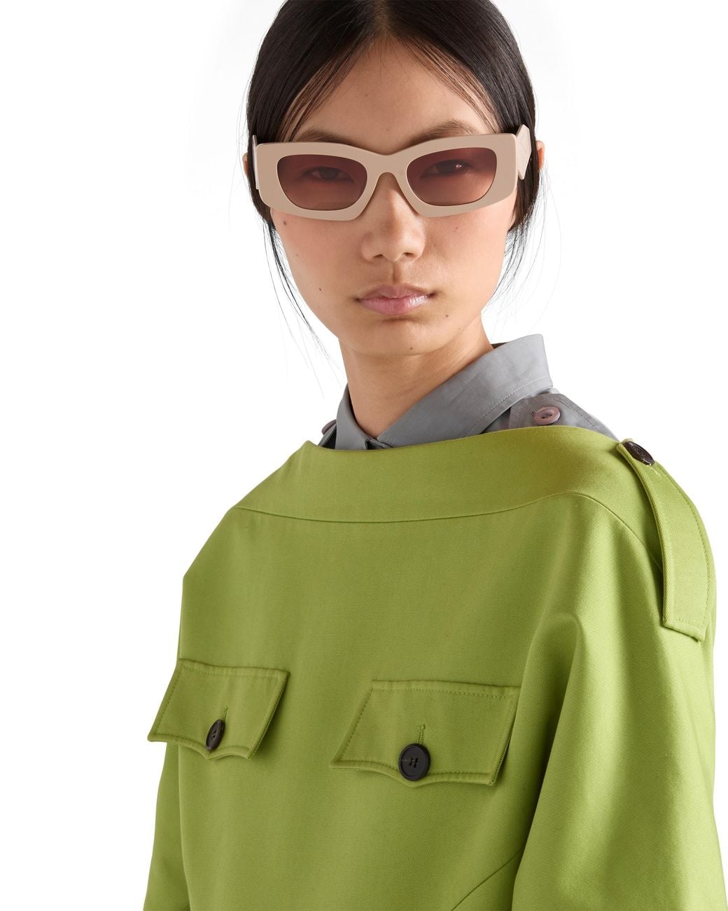 Prada Pink Sunglasses With Triangle Logo
