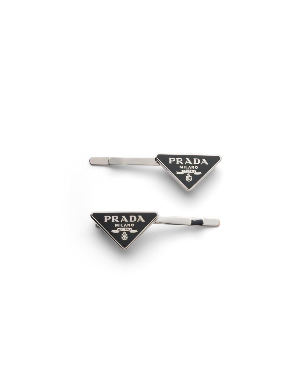 Prada White Metal Hair Clips
