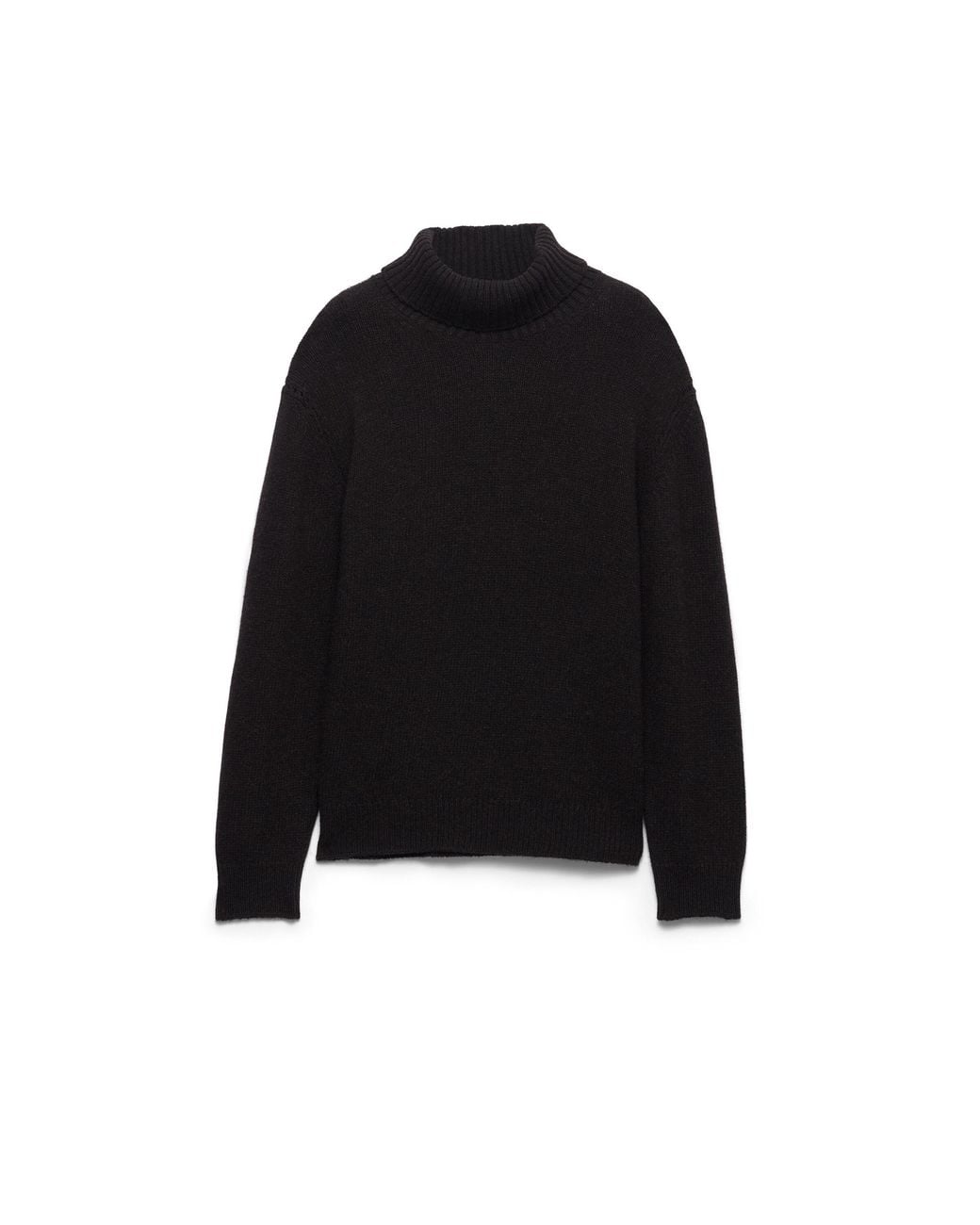 Prada Black Re-Cashmere Turtleneck Sweater, Anthracite