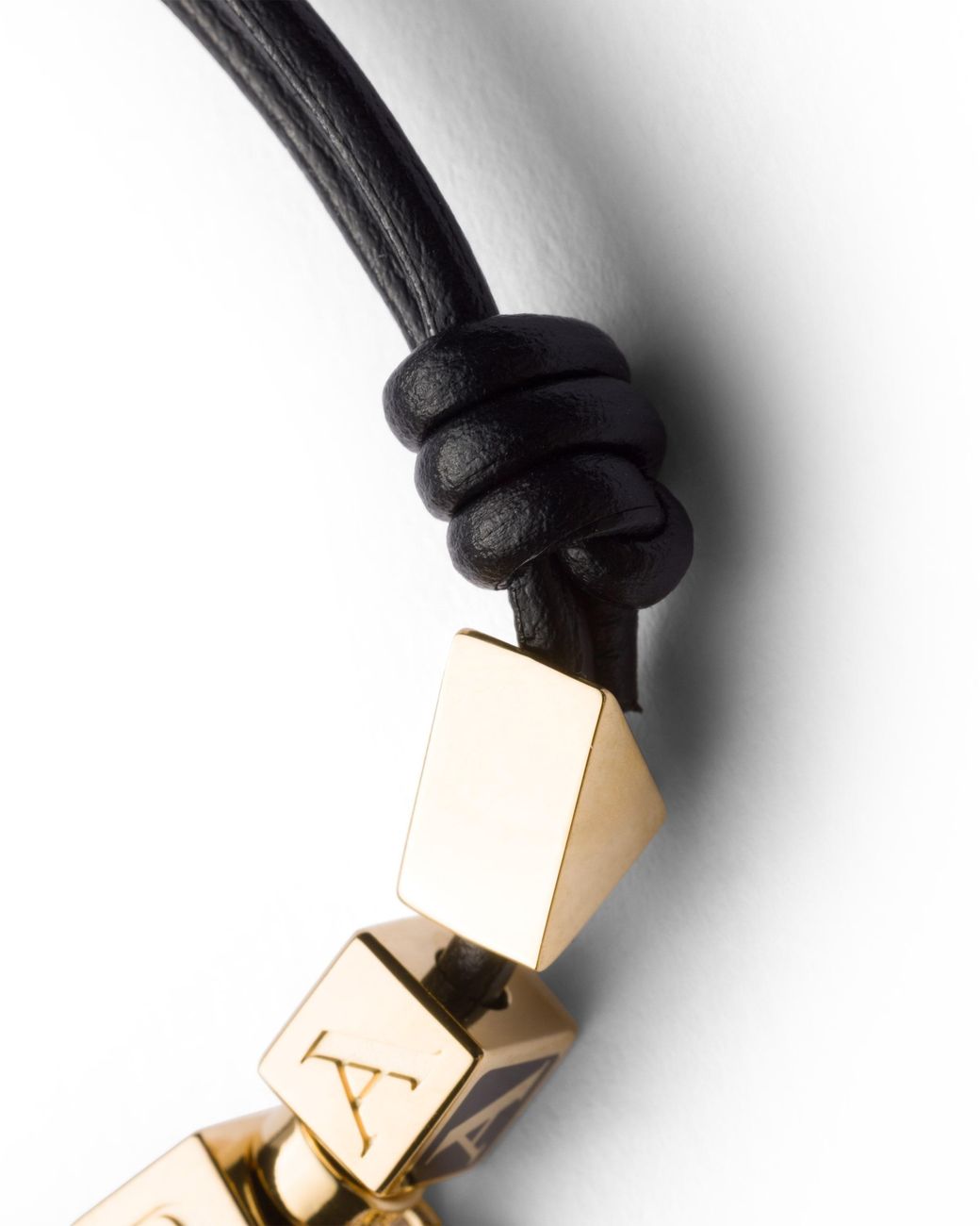 Prada White Nappa Leather And Metal Bracelet