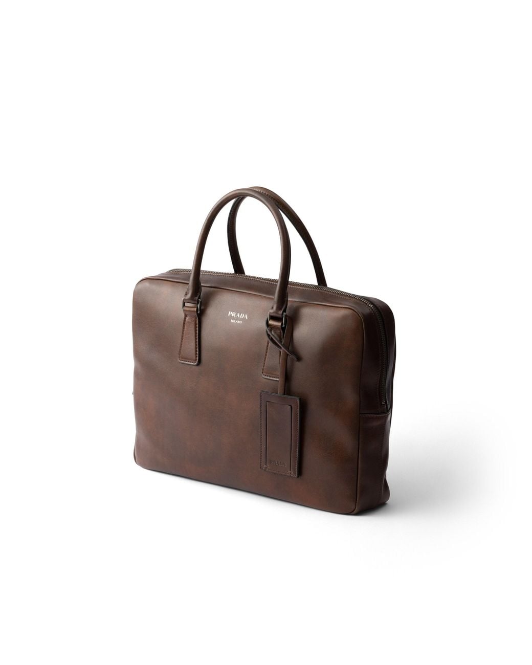 Prada Brown Leather Work Bag for men