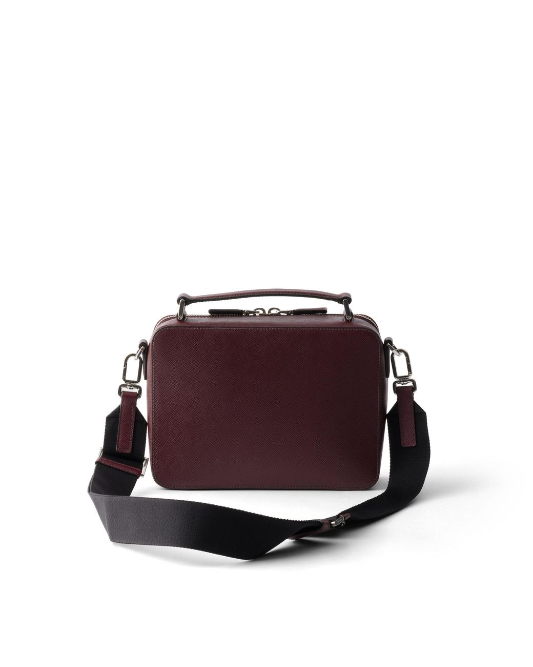 Prada Black Brique Medium Saffiano Leather Bag for men
