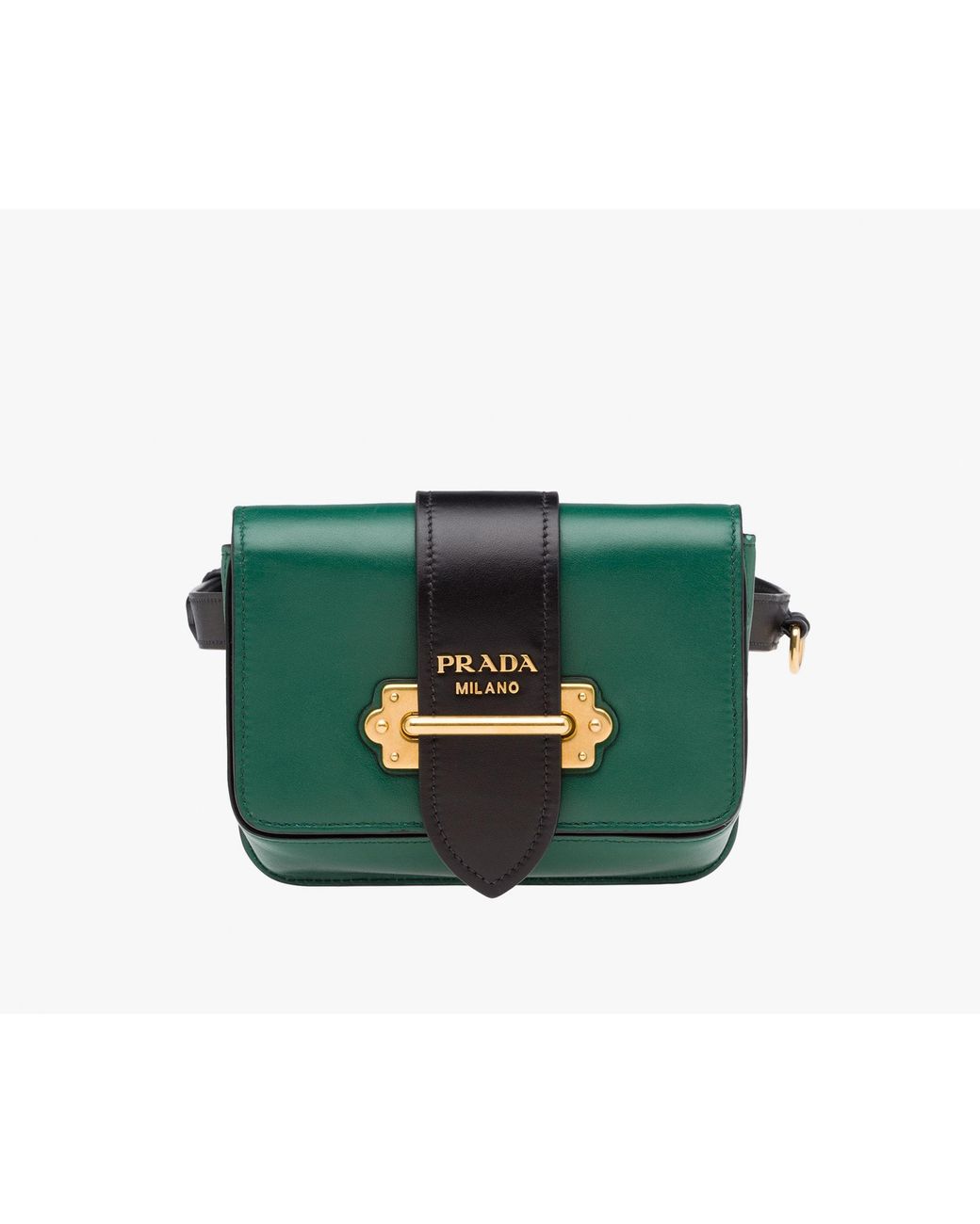 Prada Cahier Belt Bag Yellow in Calfskin with Bronze-tone - US