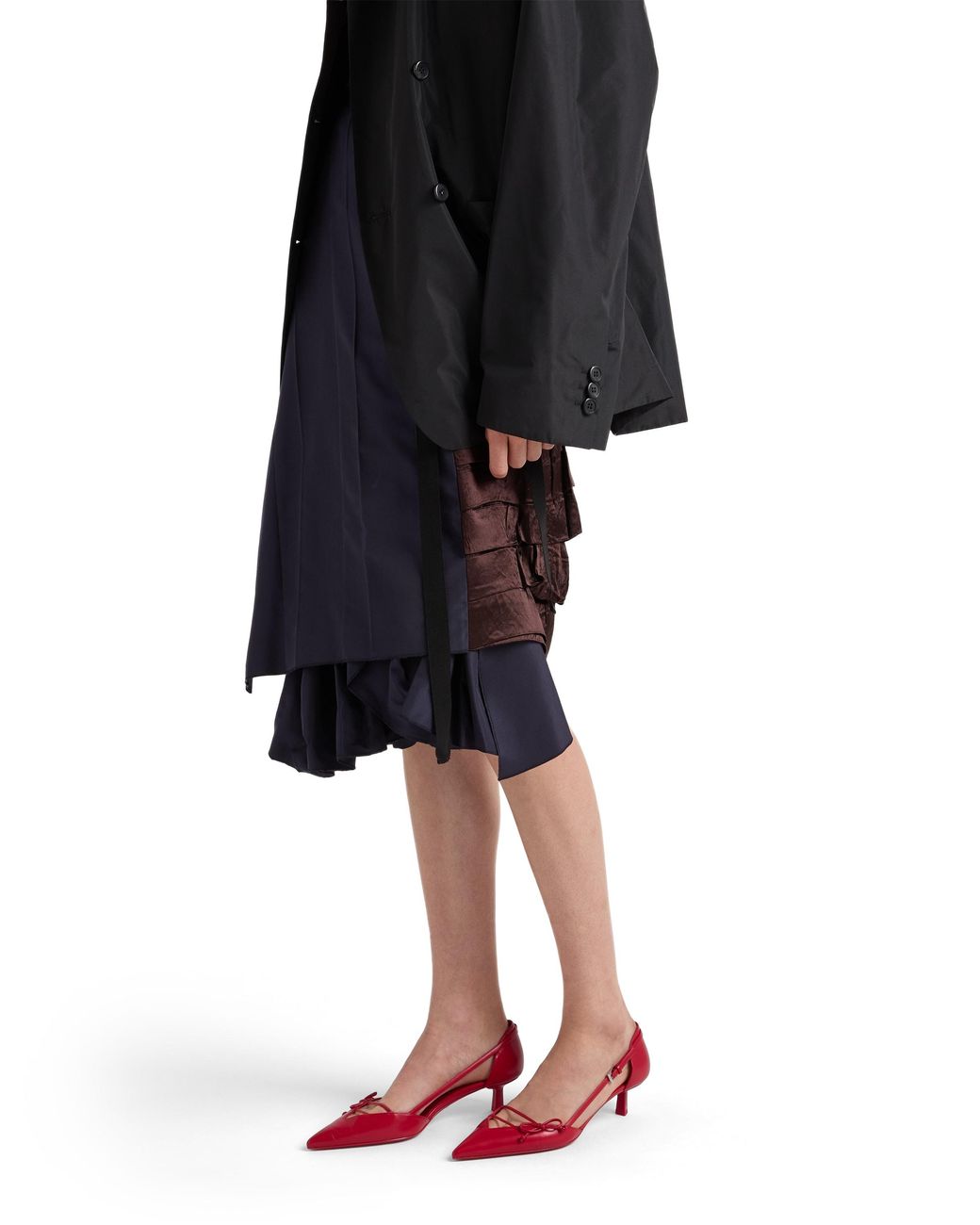 Prada Red Open-Side Leather Pumps