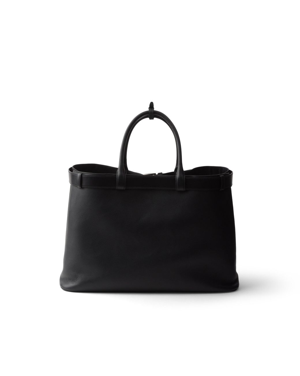 Prada Black Buckle Leather Bag With Belt for men