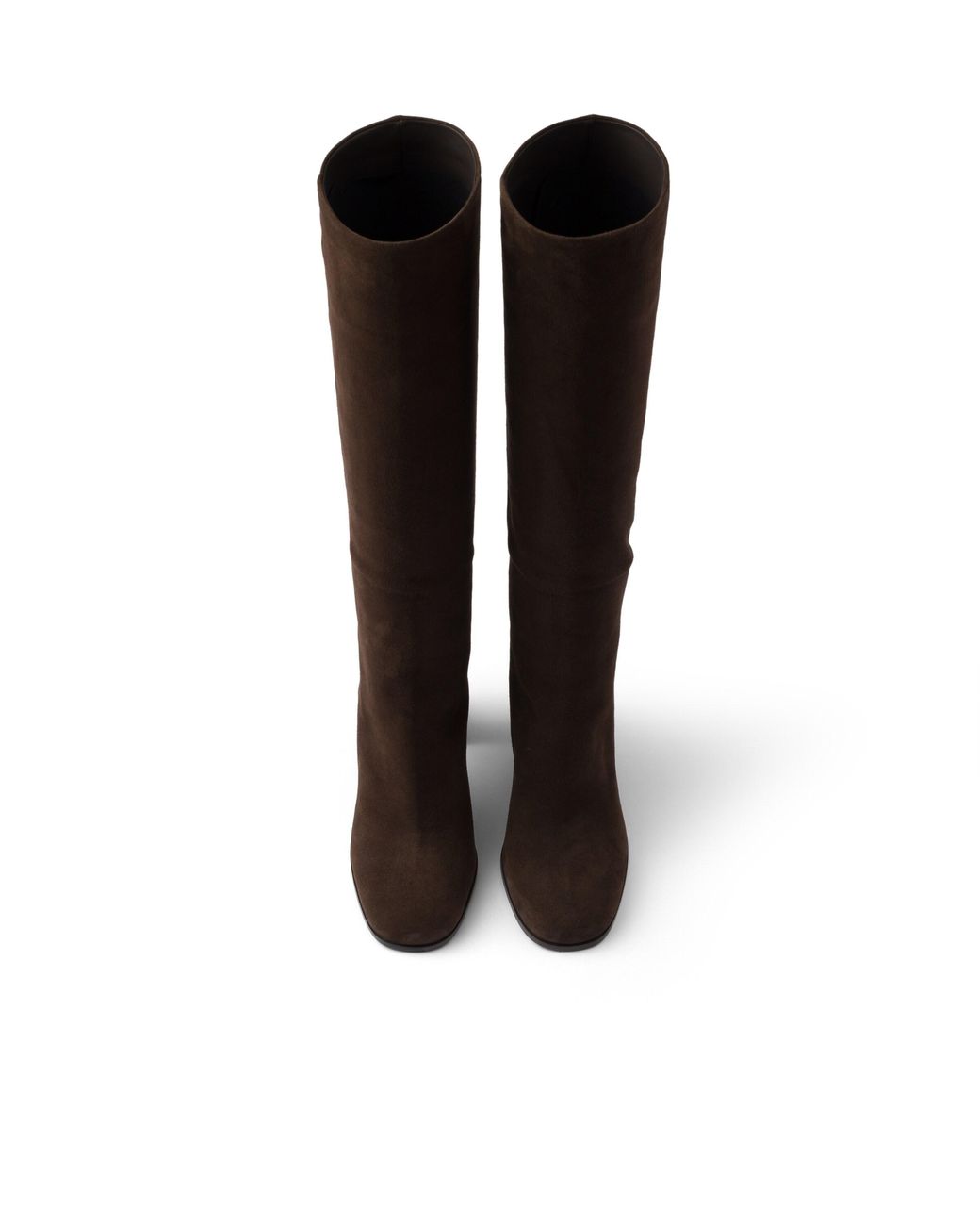Prada Black Heeled Suede Boots