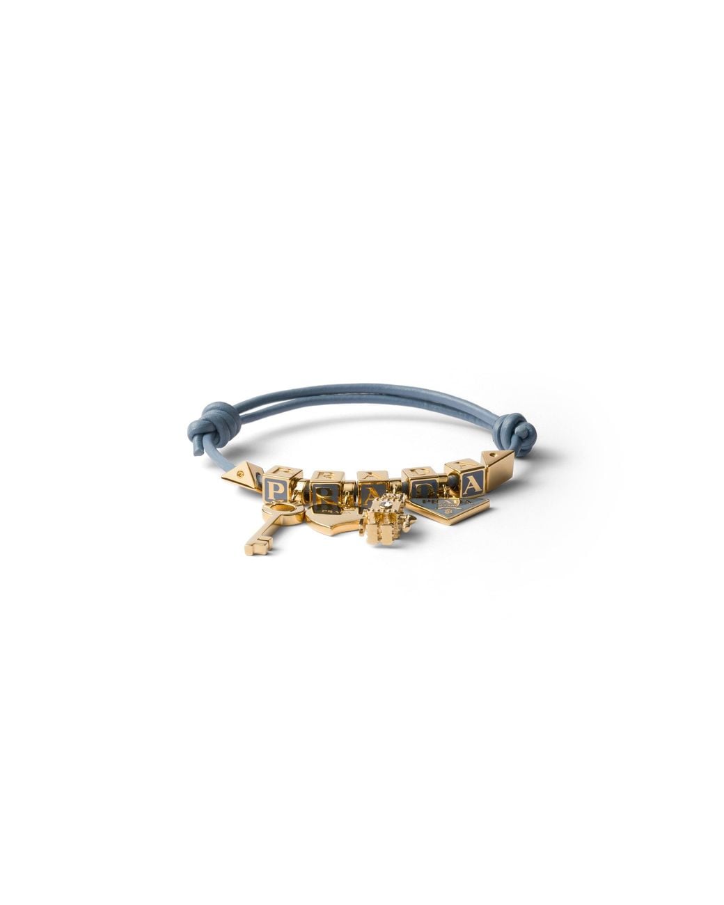 Prada White Nappa Leather And Metal Bracelet