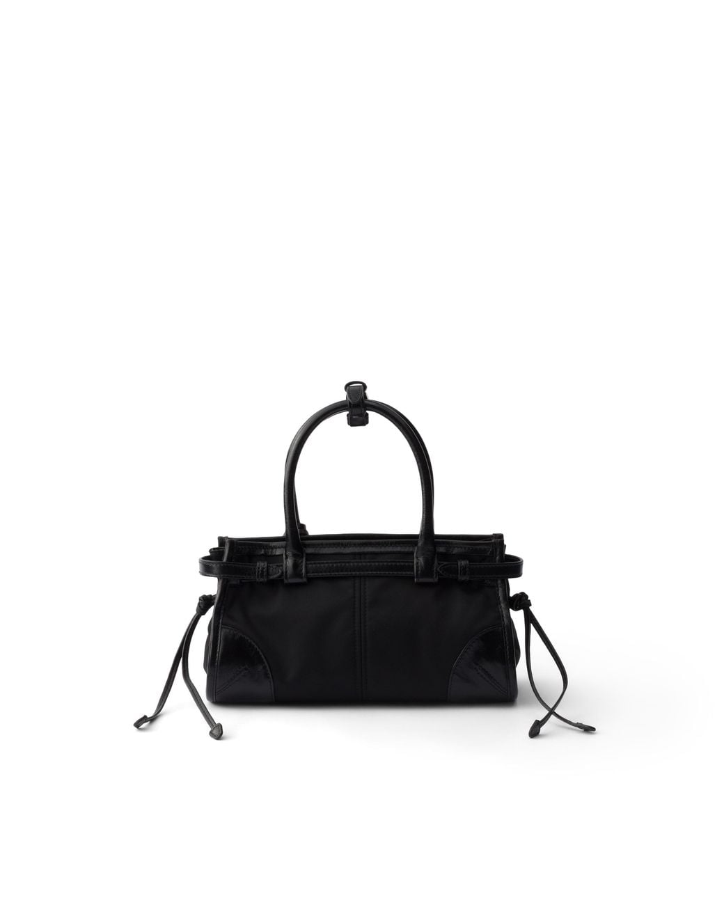 Prada Black Bonnie Small Re-Nylon And Leather Handbag