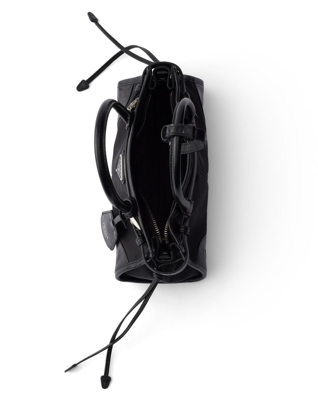 Prada Black Bonnie Small Re-Nylon And Leather Handbag
