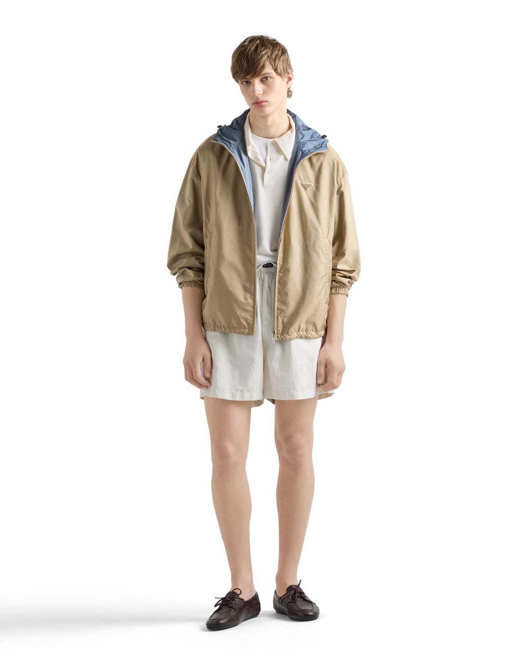 Prada White Cashmere And Silk Polo Shirt for men