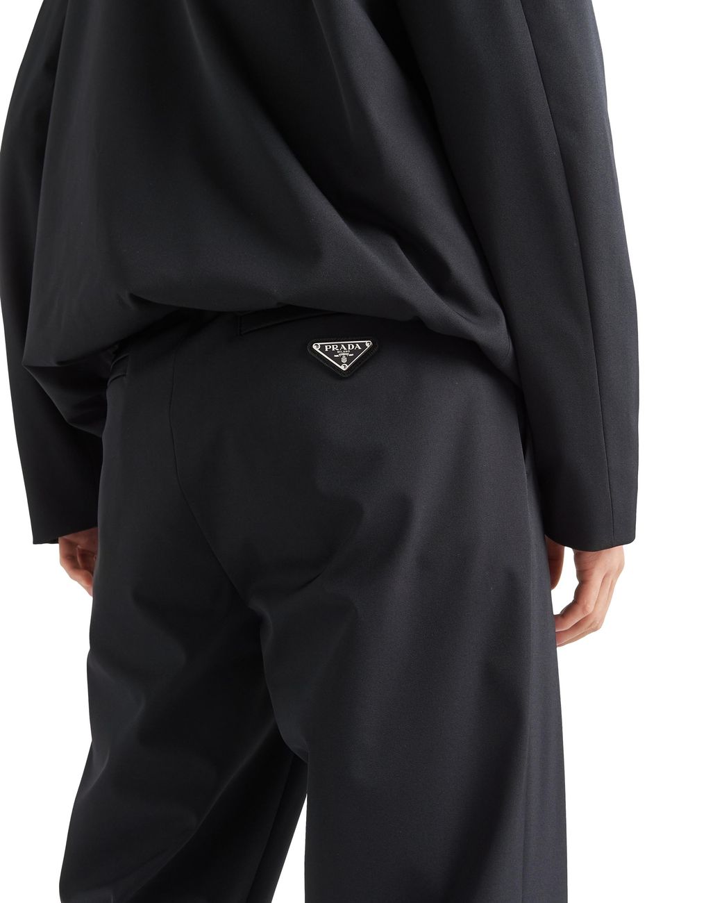 Prada Black Stretch Technical Fabric Pants