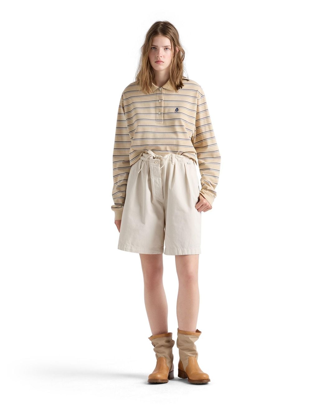 Prada White Striped Piqué Polo Shirt