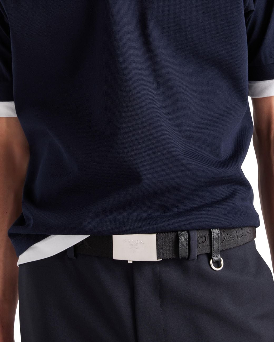 Prada Black Cotton Tape Belt for men