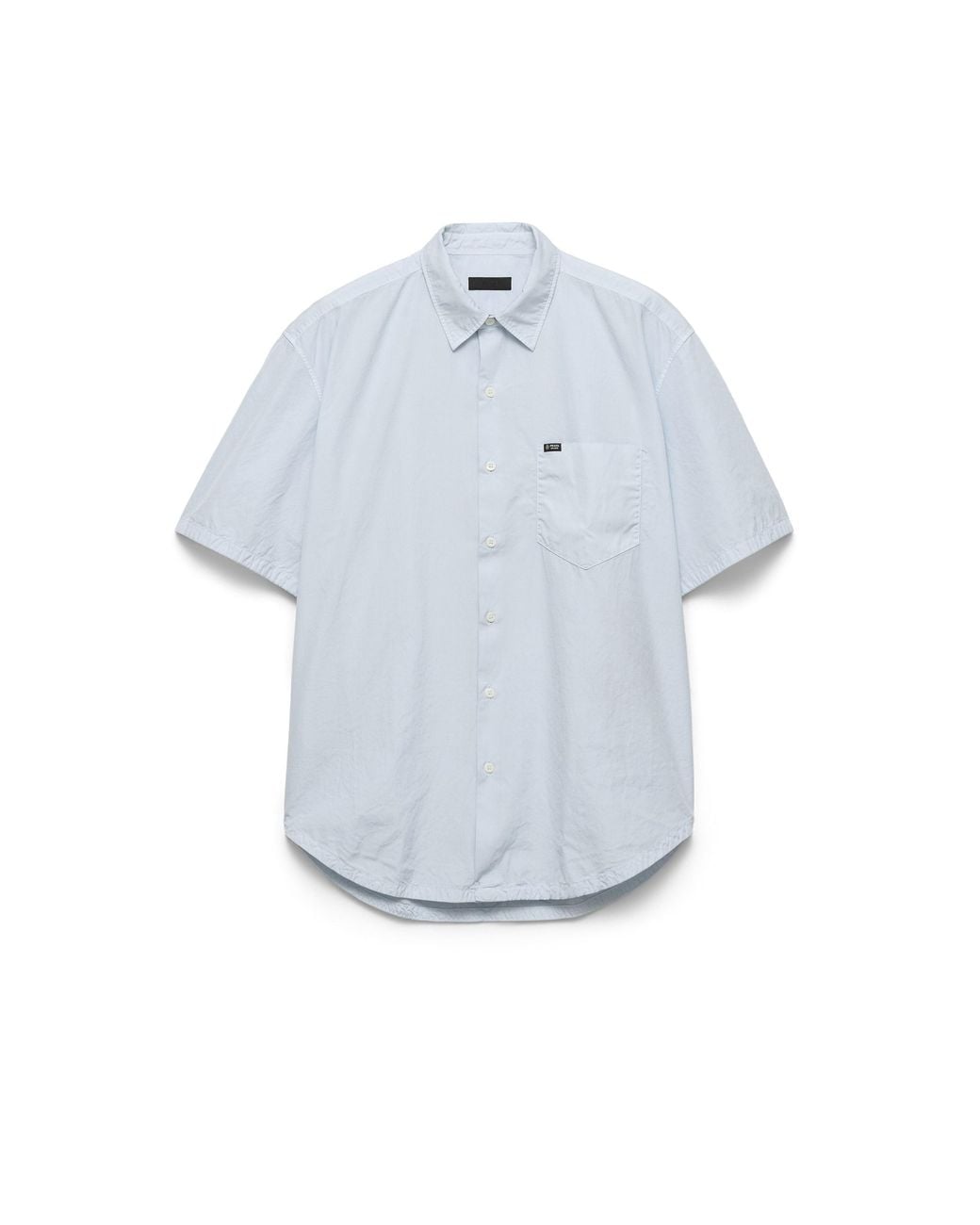 Prada Blue Short-Sleeved Cotton Shirt for men