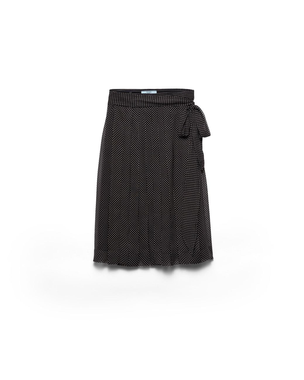 Prada Black Printed Chiffon Wrap Skirt