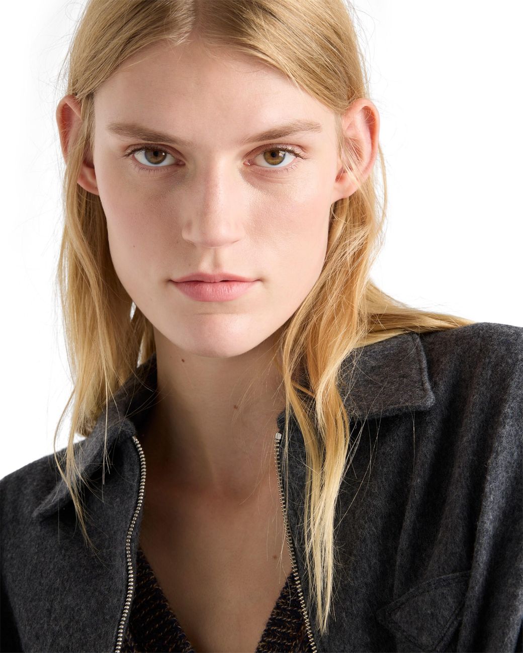 Prada Blue Wool And Cashmere Blouson Jacket