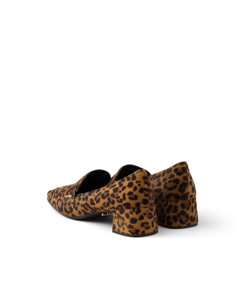 Prada Brown Printed Leather Loafers, Honey