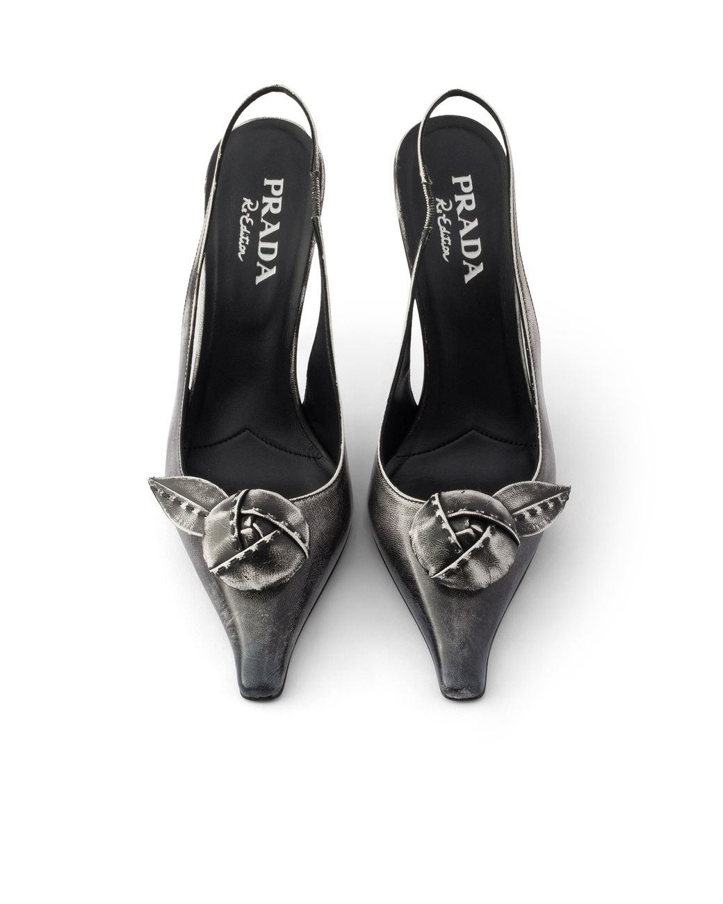 Prada White Leather Slingback Pumps