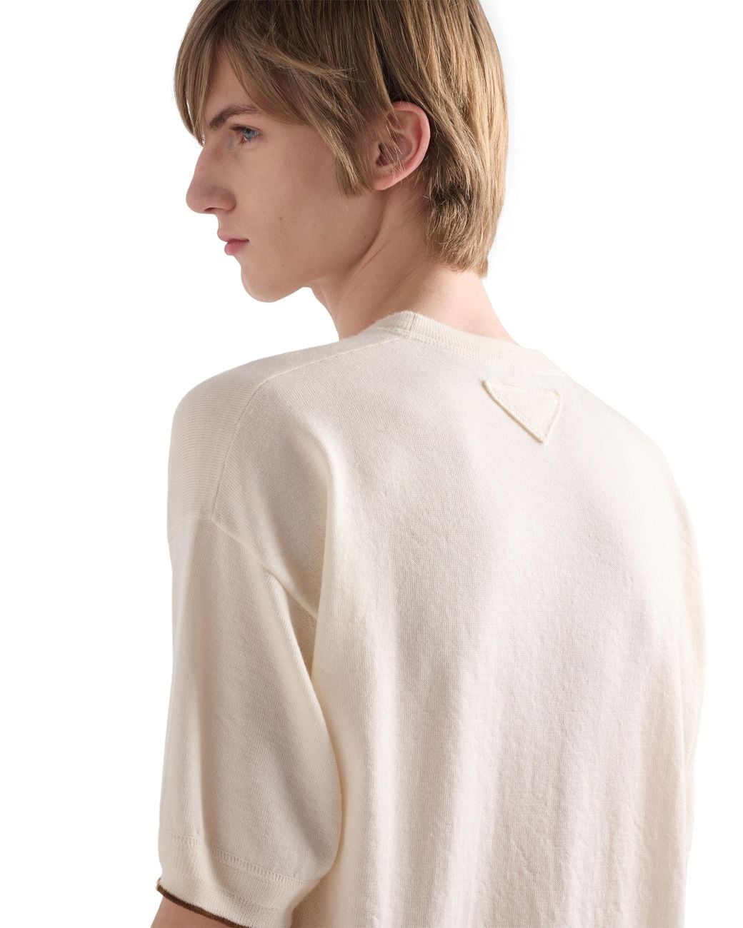 Prada White Cashmere Crew-Neck Sweater, Natural for men