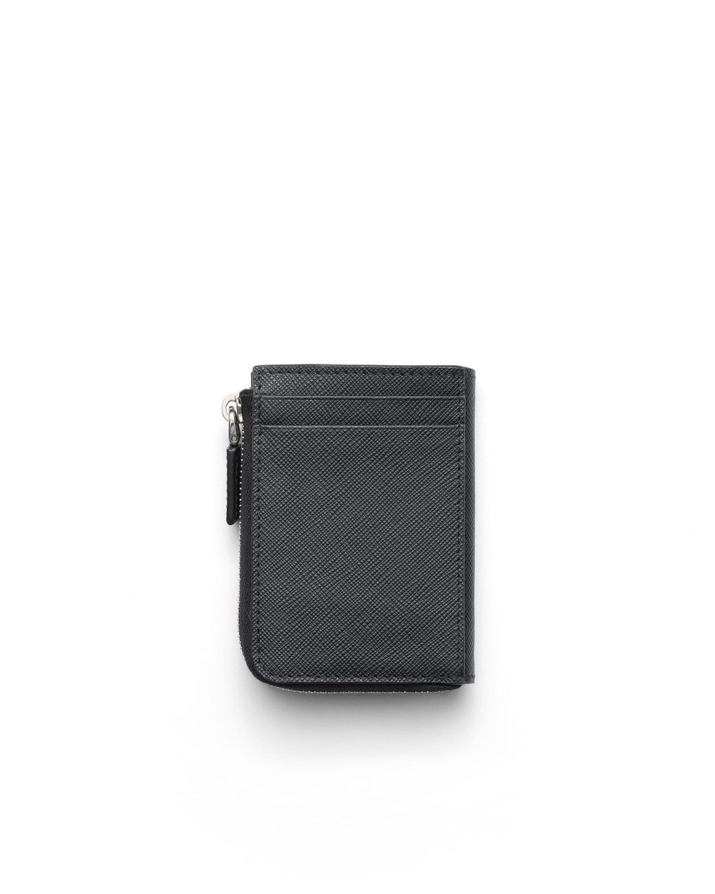 Prada Black Saffiano Leather Card Holder for men
