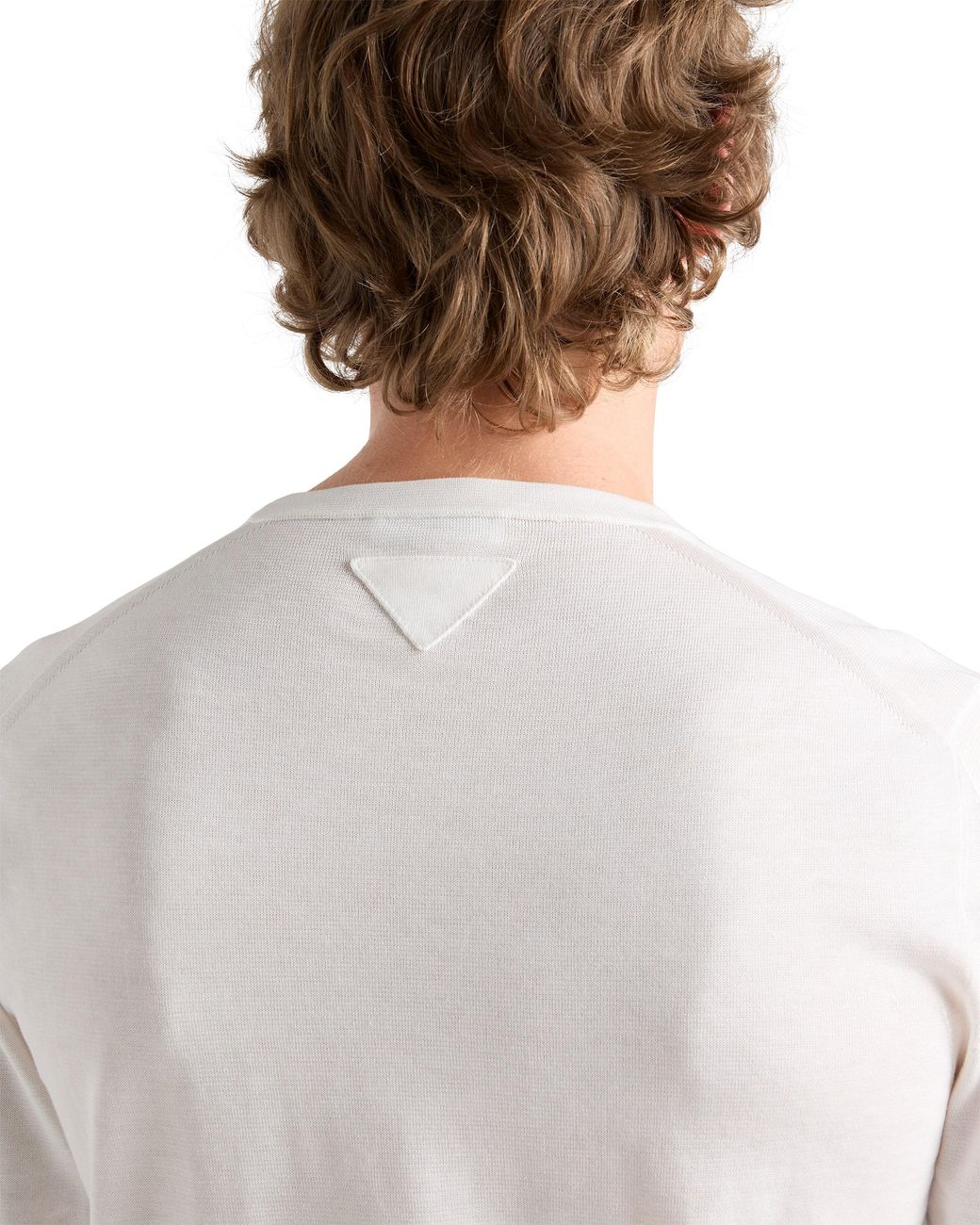 Prada White Silk And Cotton Crew-Neck Sweater for men