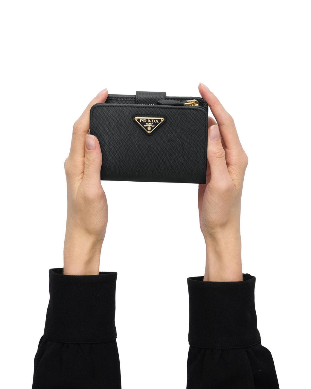 Prada White Small Saffiano Leather Wallet