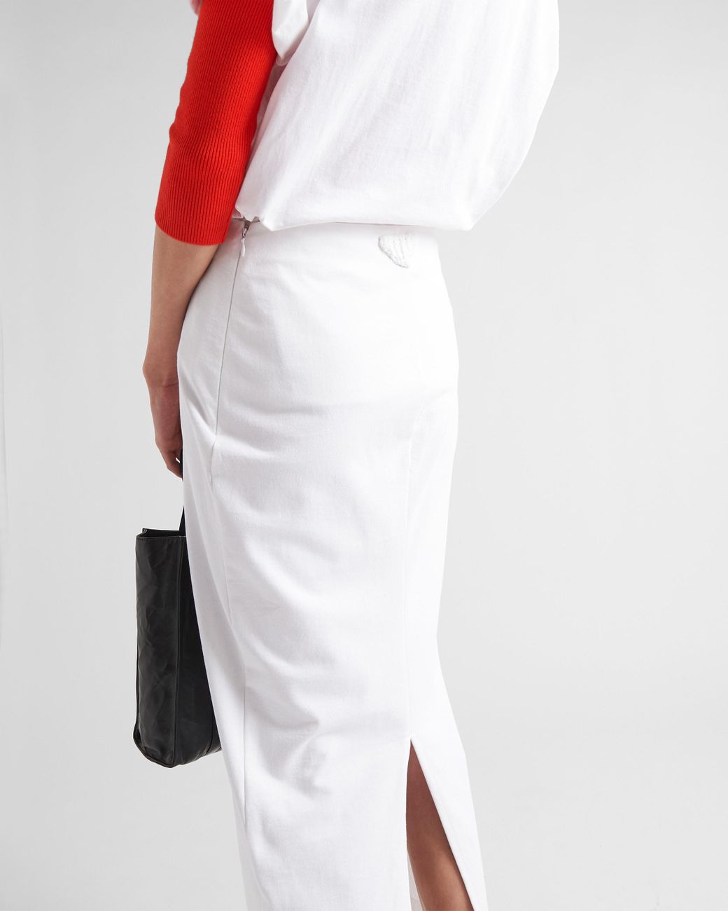 Prada Jersey Skirt in White | Lyst