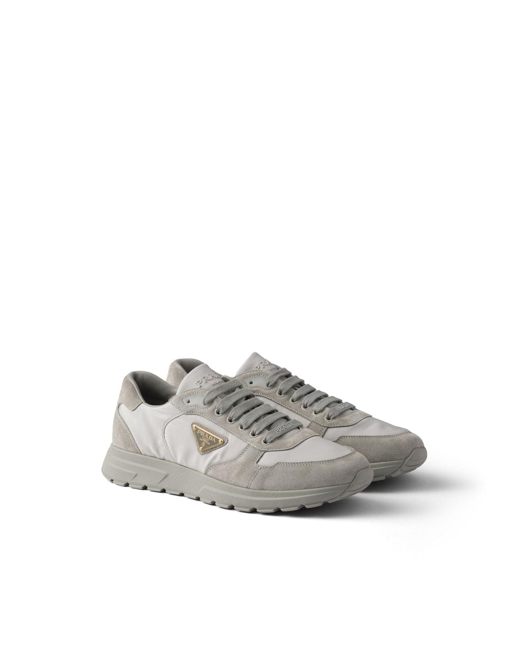 Prada White Prax 2.0 Re-Nylon And Suede Sneakers for men