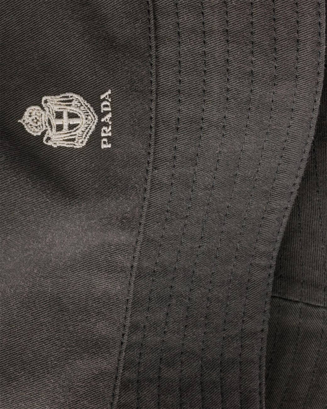 Prada Black Old Gabardine Bucket Hat for men
