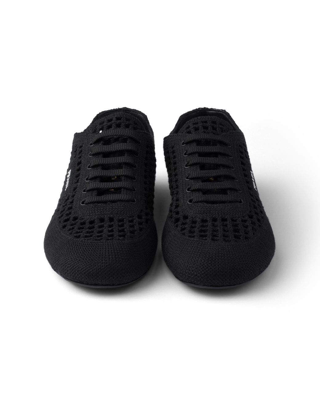 Prada Black Collapse Crochet Laced Sneakers