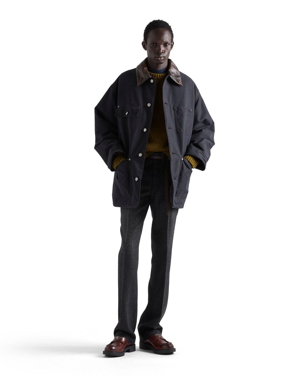 Prada Blue Medium-Weight Technical Cotton Down Jacket for men