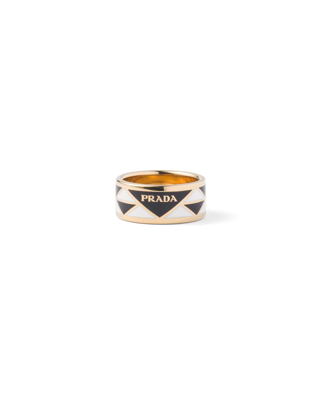 Prada White Enameled Metal Ring