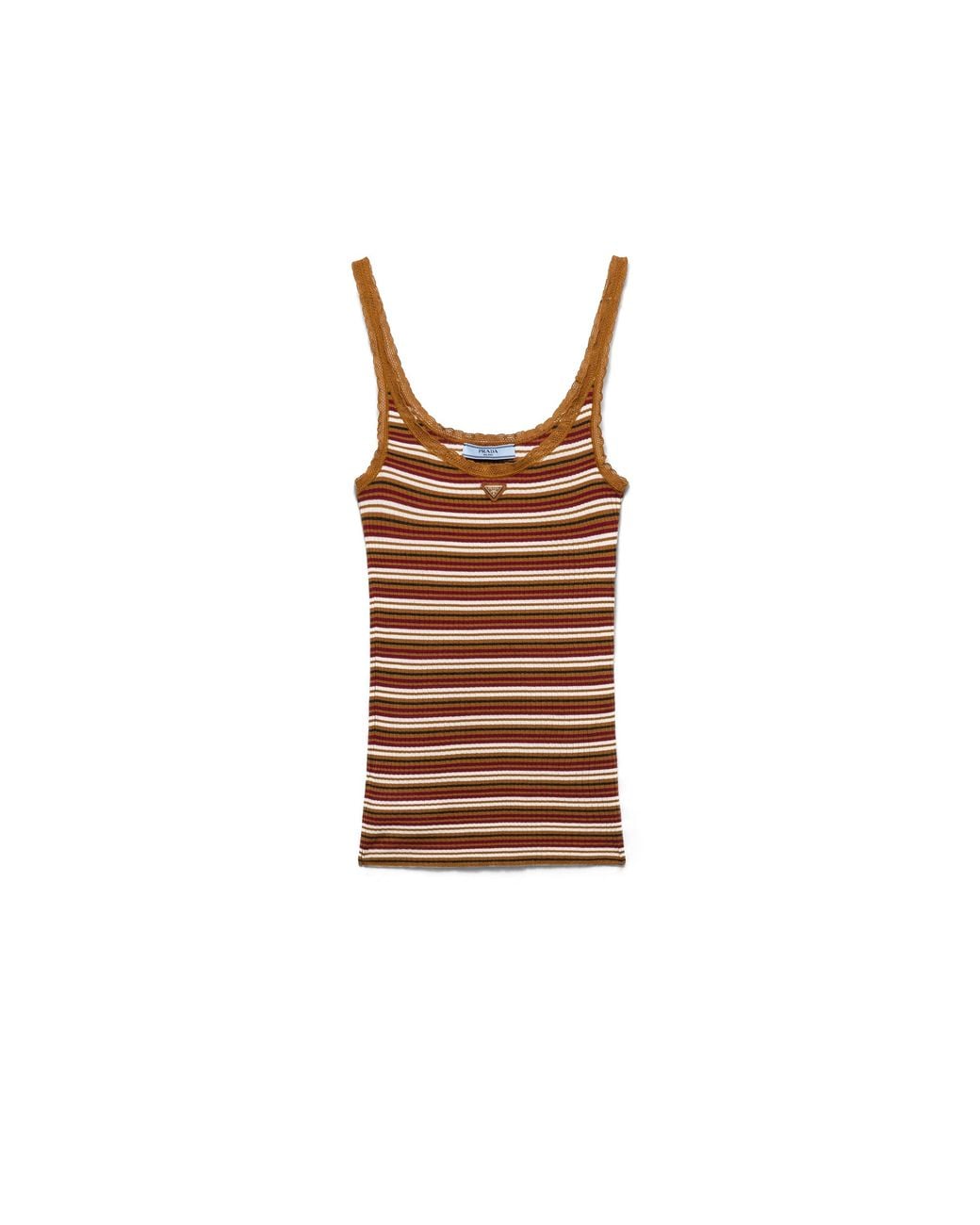 Prada Brown Striped Cotton Top