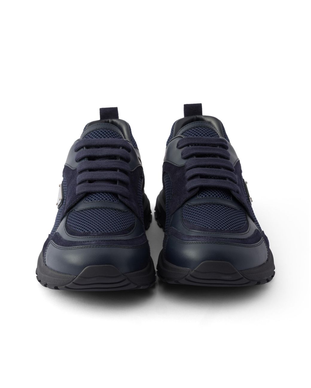Prada Blue Prax Leather And Fabric Sneakers for men