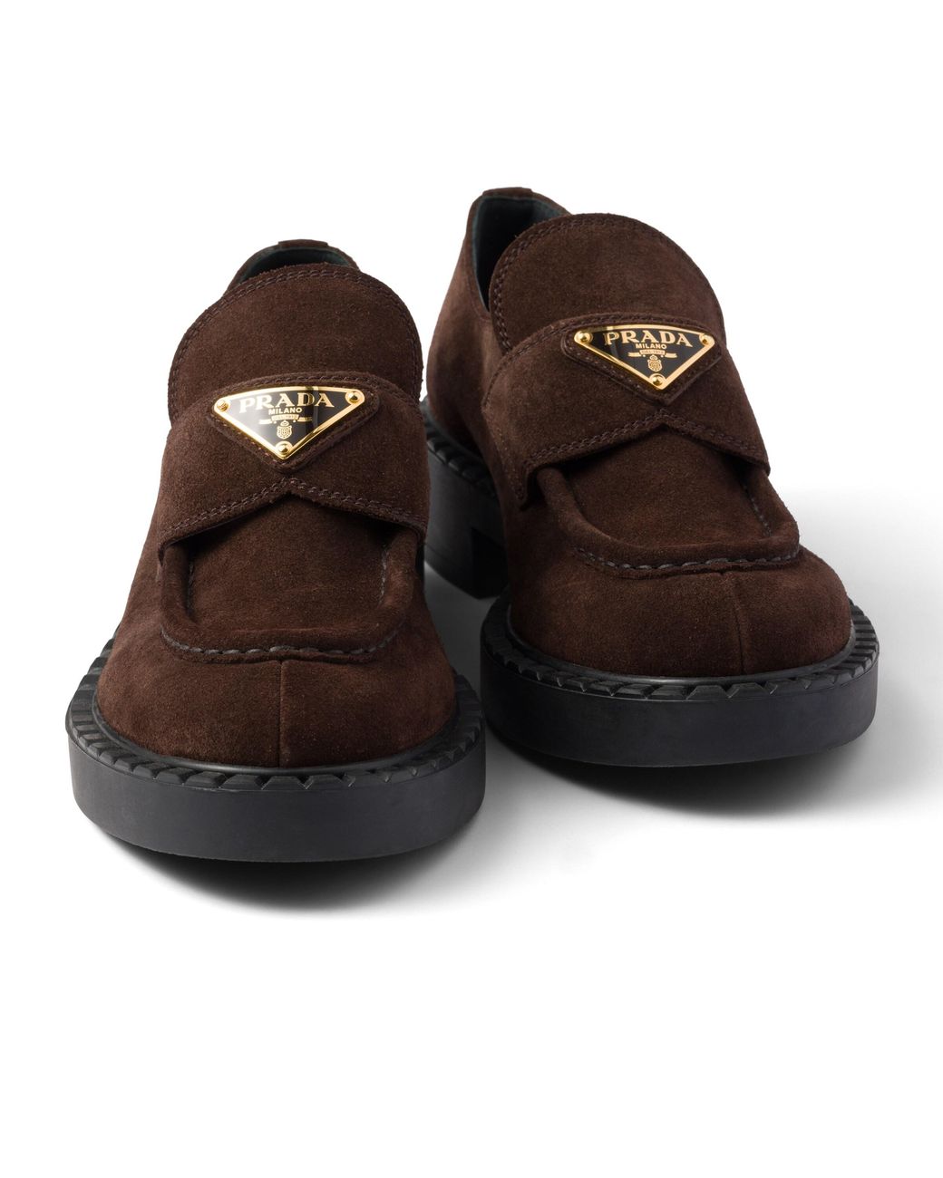 Prada Brown Chocolate Suede Loafers