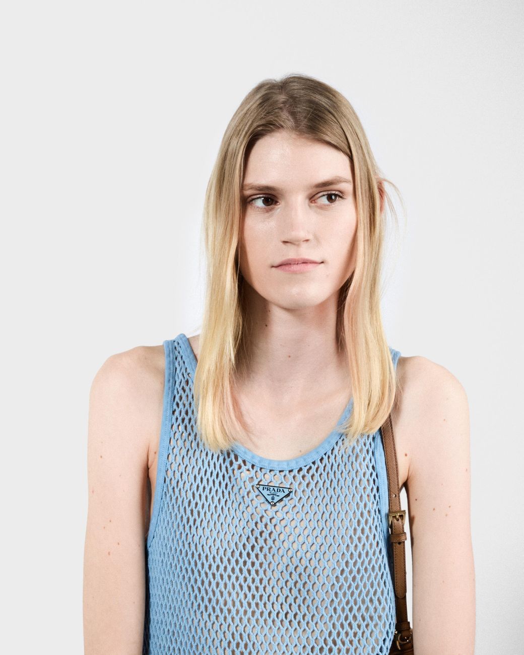 Prada ドレス Cotton mesh dress 関税込 Prada Cotton Mesh Dress in Blue | Lyst