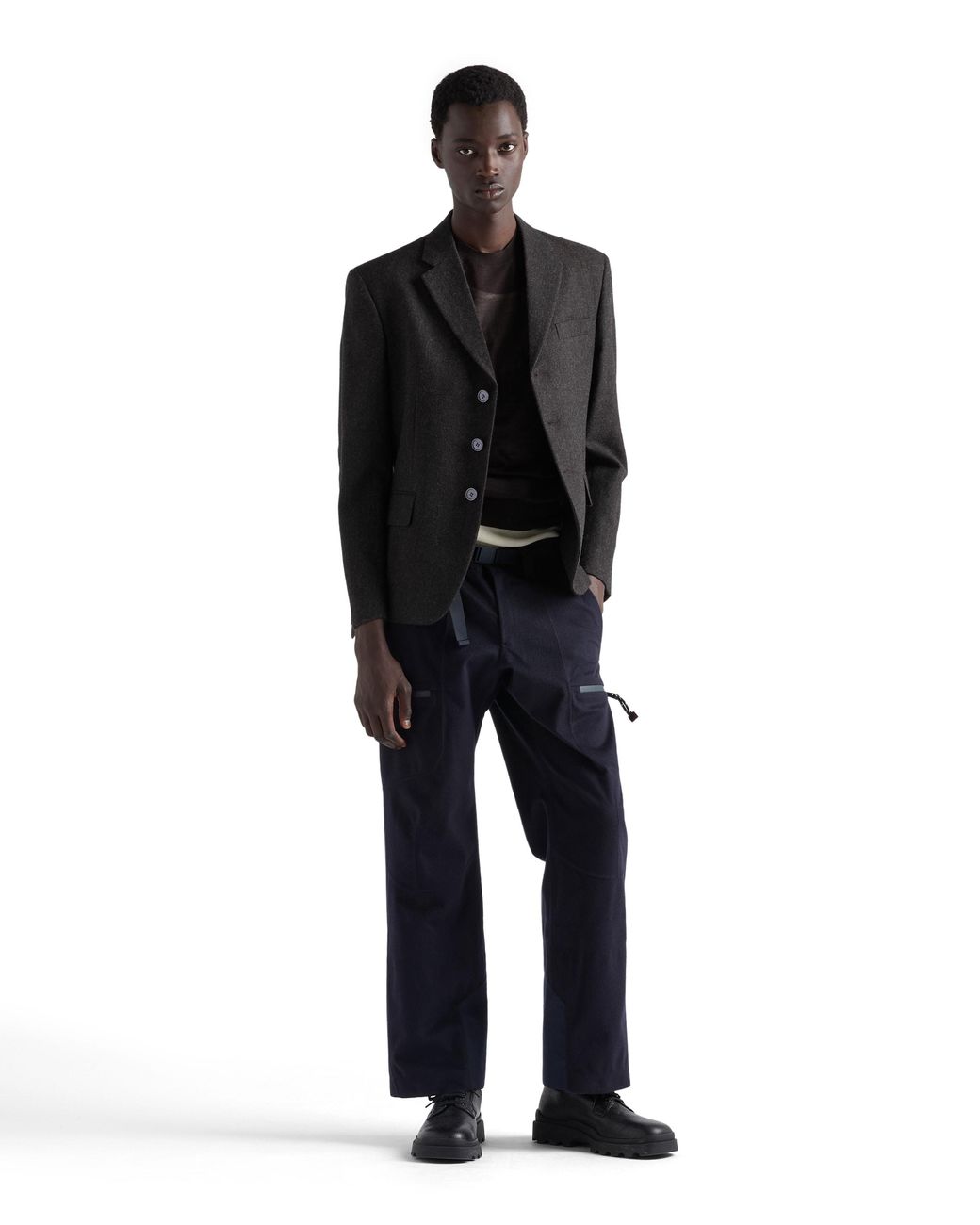 Prada Blue Technical Cashmere Pants for men