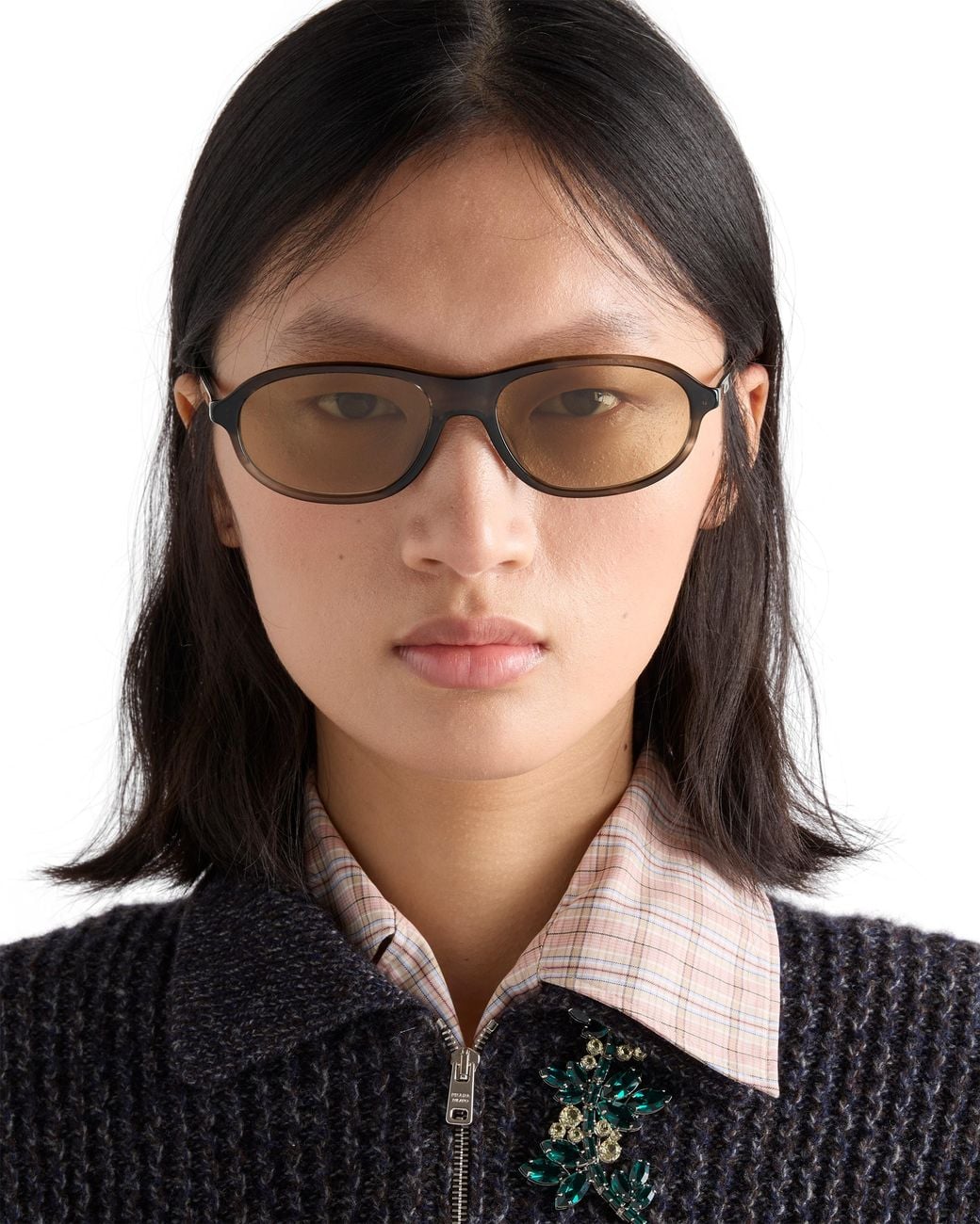 Prada Multicolor Sunglasses With The Iconic Metal Plaque