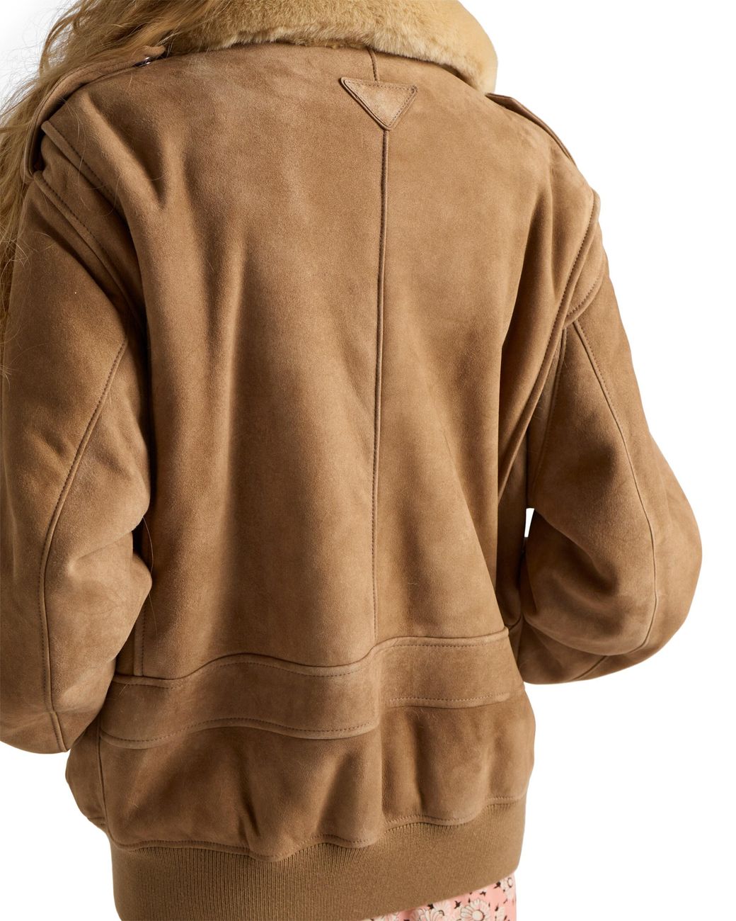 Prada Natural Shearling Bomber Jacket