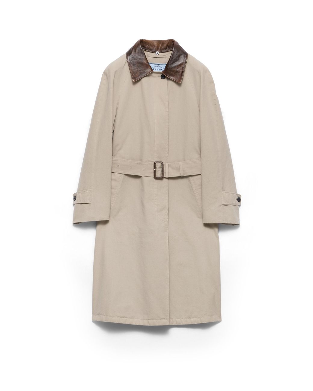 Prada Natural Single-Breasted Old Poplin Coat