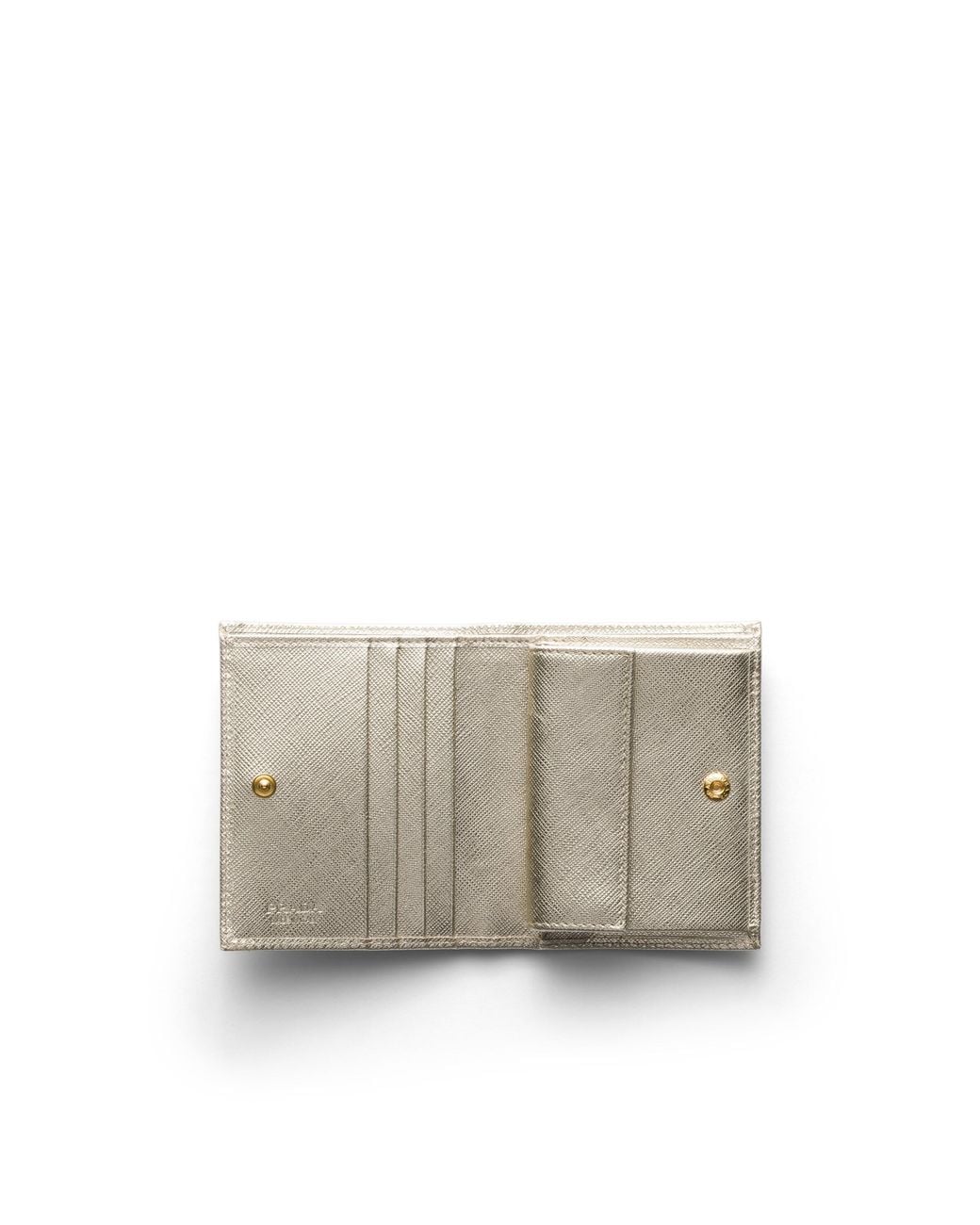 Prada White Small Saffiano Leather Wallet