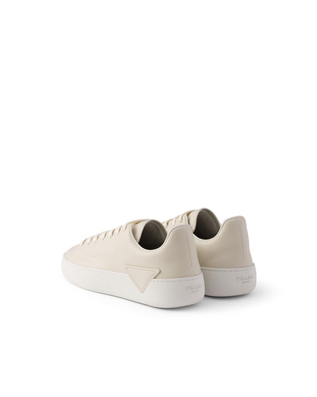 Prada White Court Leather Sneakers, Size 5 for men